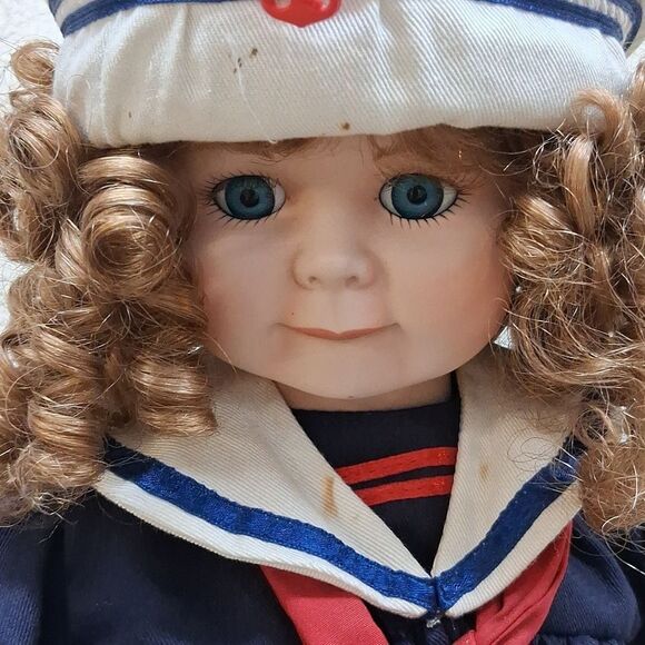 Nautical Themed Doll with Red Shoes - Picture 3 of 6